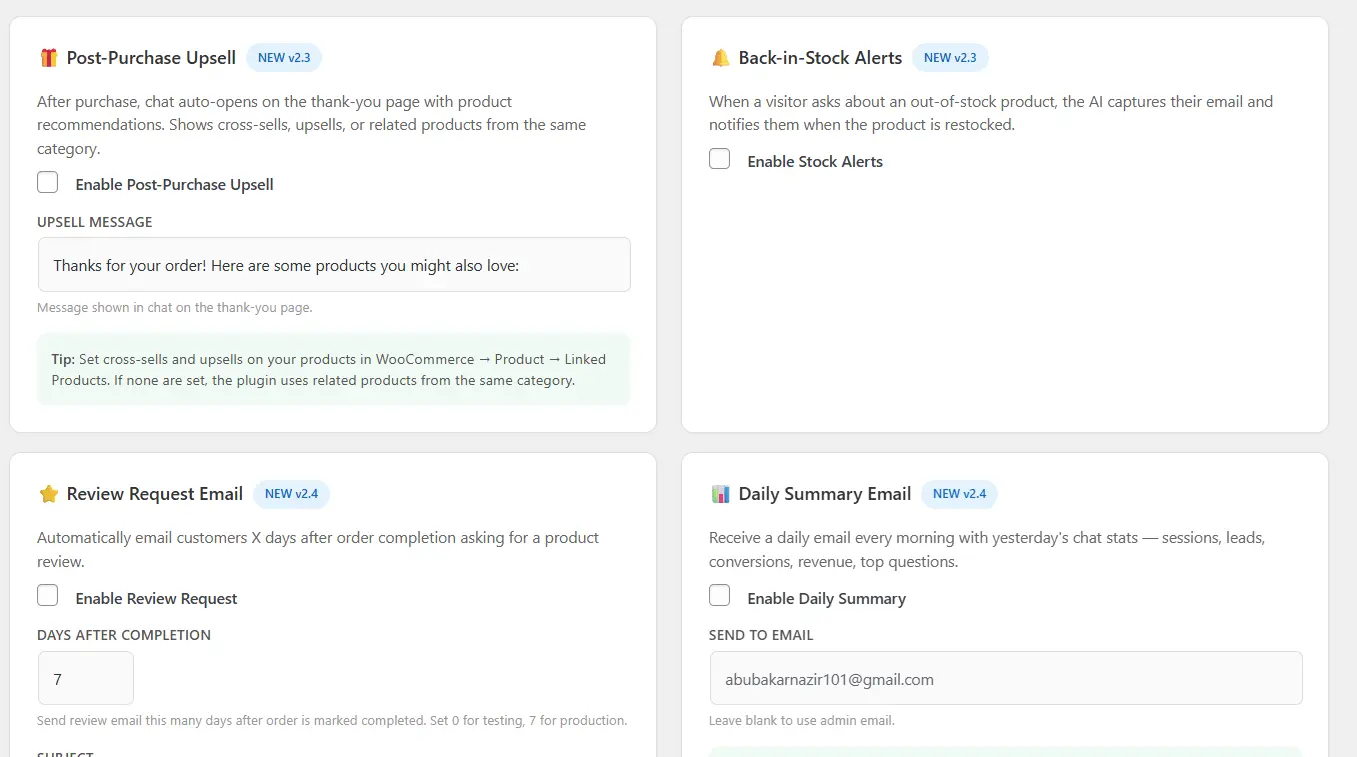 NexioFront medspa email marketing automation settings showing welcome emails, abandoned cart recovery, lead nurture sequences, review requests, and booking reminders