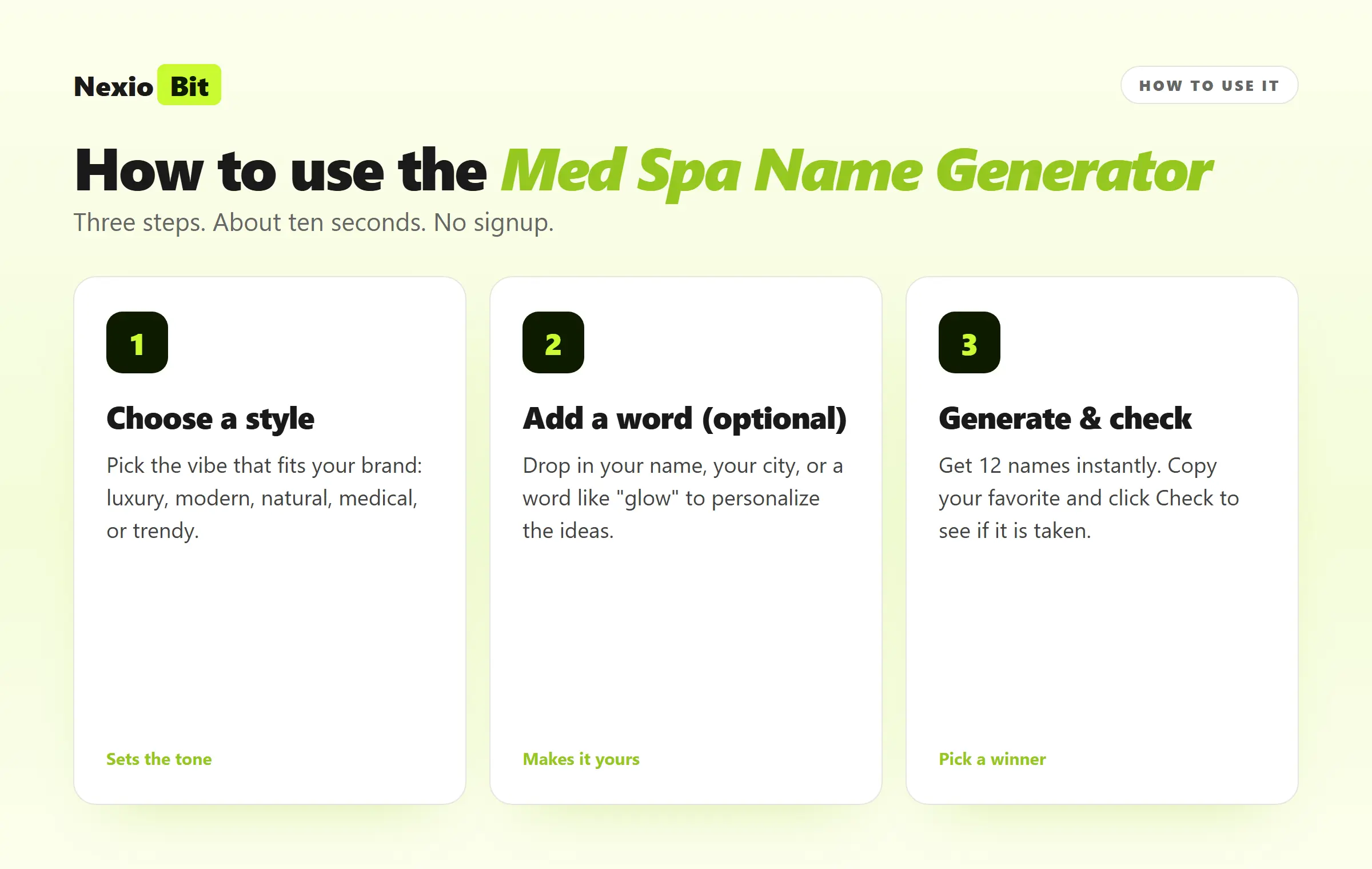 med spa name generator